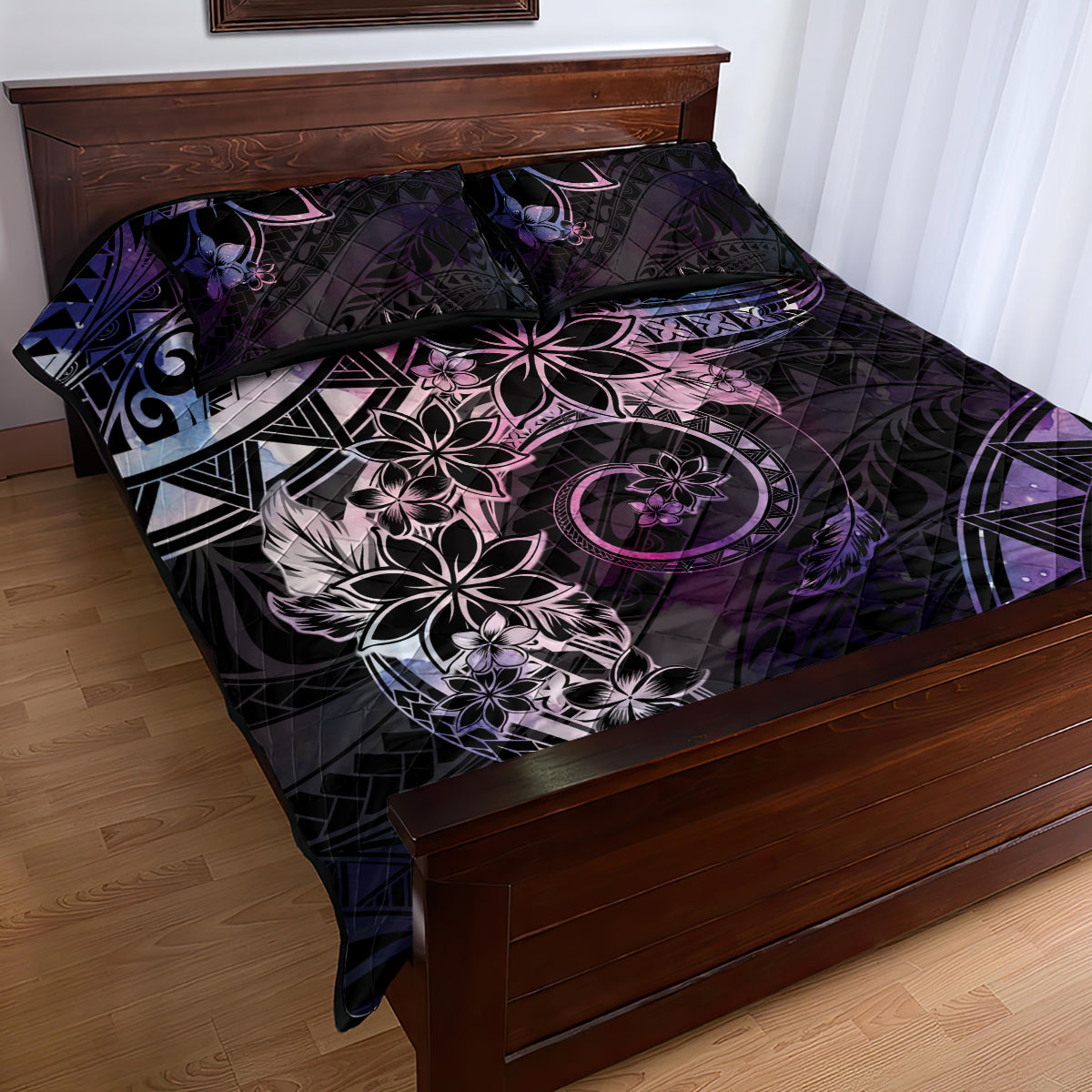 Polynesian Sunset Plumeria Quilt Bed Set Galaxy Polynesian Tattoo LT05 - Polynesian Pride