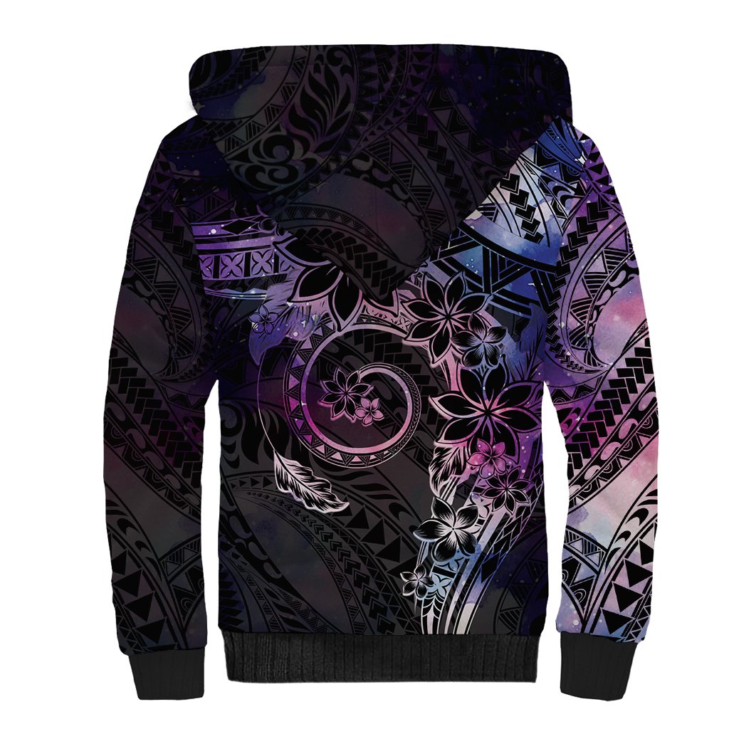 Polynesian Sunset Plumeria Sherpa Hoodie Galaxy Polynesian Tattoo LT05 - Polynesian Pride