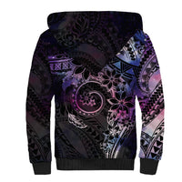 Polynesian Sunset Plumeria Sherpa Hoodie Galaxy Polynesian Tattoo LT05 - Polynesian Pride