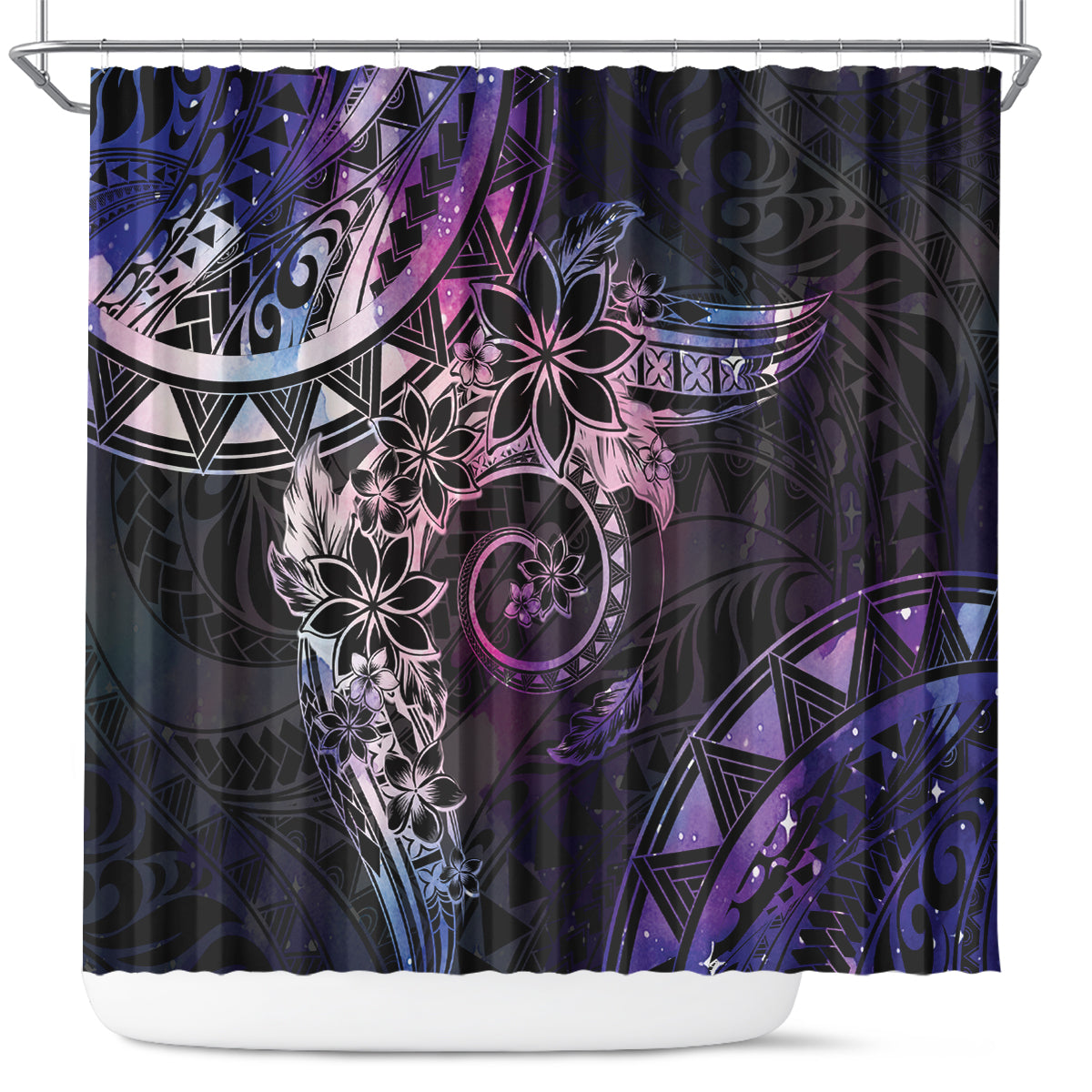 Polynesian Sunset Plumeria Shower Curtain Galaxy Polynesian Tattoo