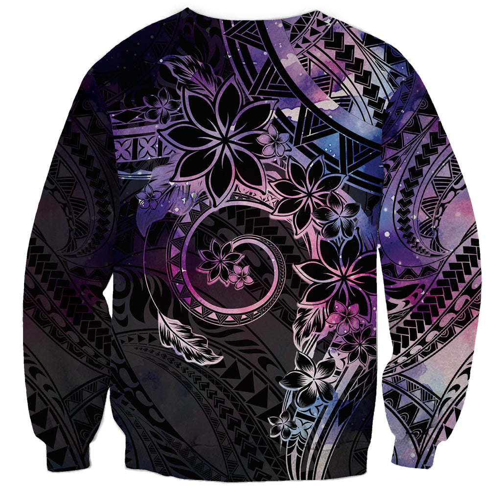 Polynesian Sunset Plumeria Sweatshirt Galaxy Polynesian Tattoo LT05 - Polynesian Pride