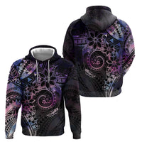 Polynesian Sunset Plumeria Zip Hoodie Galaxy Polynesian Tattoo