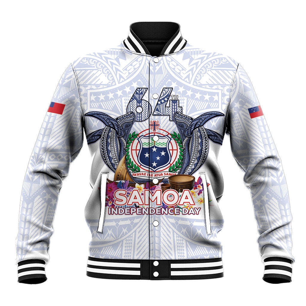Samoa Independence Day Baseball Jacket Samoa United For A New Beginning LT05 Unisex White - Polynesian Pride