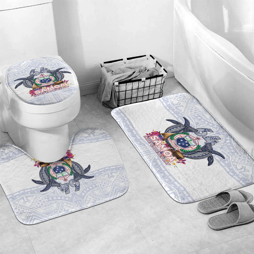 Samoa Independence Day Bathroom Set Samoa United For A New Beginning LT05 Mat Set Only (3 pcs) One Size White - Polynesian Pride