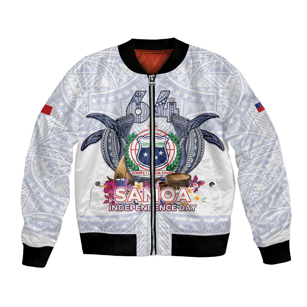 Samoa Independence Day Bomber Jacket Samoa United For A New Beginning LT05 Unisex White - Polynesian Pride