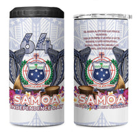 Samoa Independence Day 4 in 1 Can Cooler Tumbler Samoa United For A New Beginning LT05 One Size: 16 oz White - Polynesian Pride