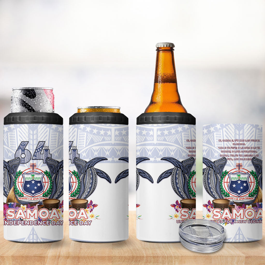 Samoa Independence Day 4 in 1 Can Cooler Tumbler Samoa United For A New Beginning LT05 - Polynesian Pride