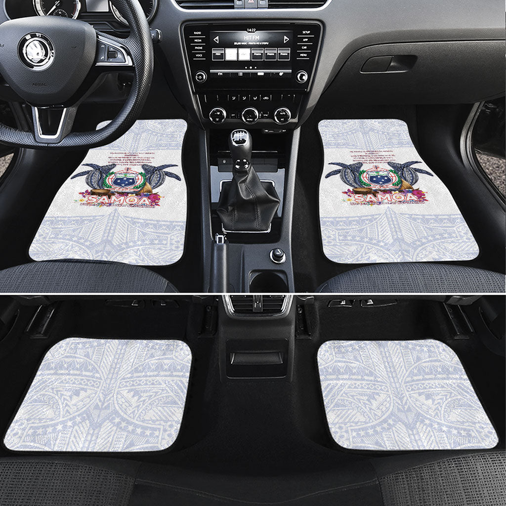 Samoa Independence Day Car Mats Samoa United For A New Beginning LT05 Set 4pcs White - Polynesian Pride