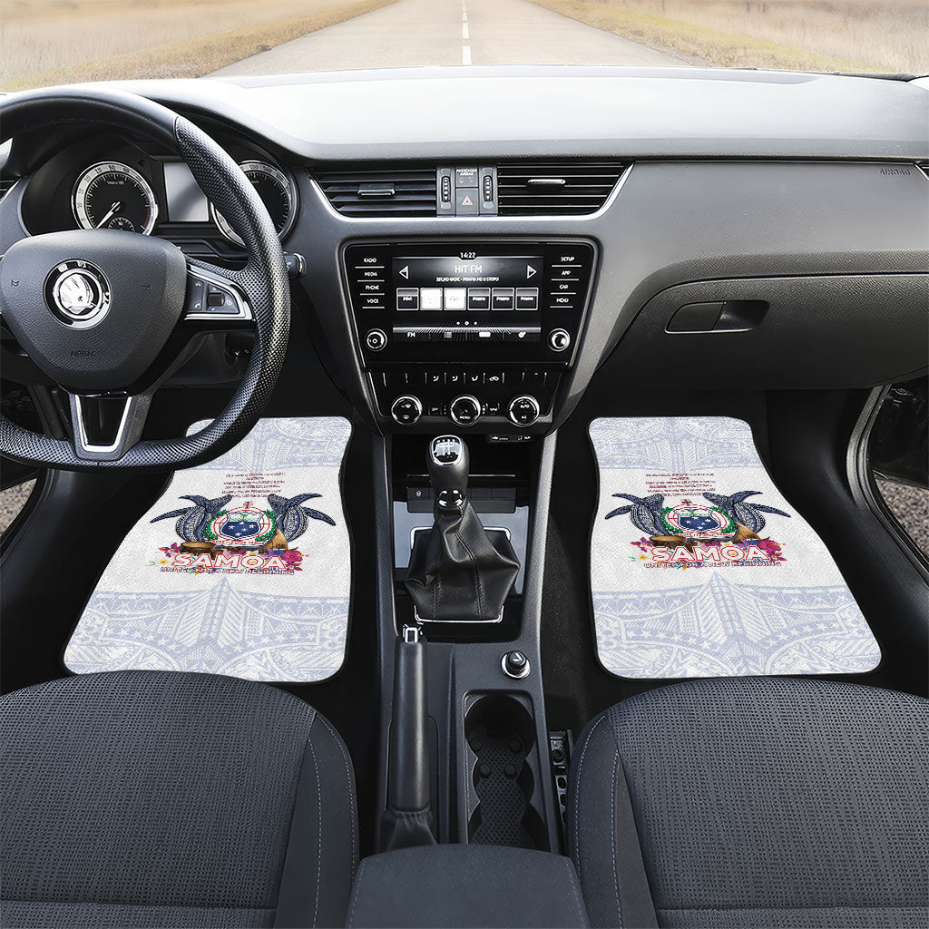 Samoa Independence Day Car Mats Samoa United For A New Beginning LT05 Set 2pcs - Front White - Polynesian Pride