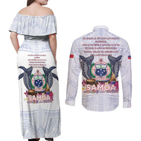 Samoa Independence Day Couples Matching Off Shoulder Maxi Dress and Long Sleeve Button Shirt Samoa United For A New Beginning