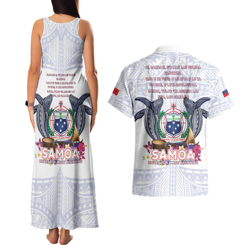 Samoa Independence Day Couples Matching Tank Maxi Dress and Hawaiian Shirt Samoa United For A New Beginning LT05 - Polynesian Pride