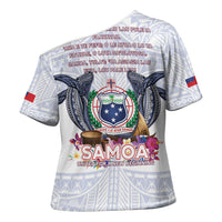 Samoa Independence Day Cross Shoulder Shirt Samoa United For A New Beginning LT05 - Polynesian Pride