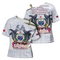 Samoa Independence Day Cross Shoulder Shirt Samoa United For A New Beginning LT05 - Polynesian Pride