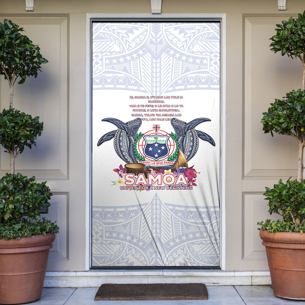 Samoa Independence Day Door Cover Samoa United For A New Beginning LT05 White - Polynesian Pride