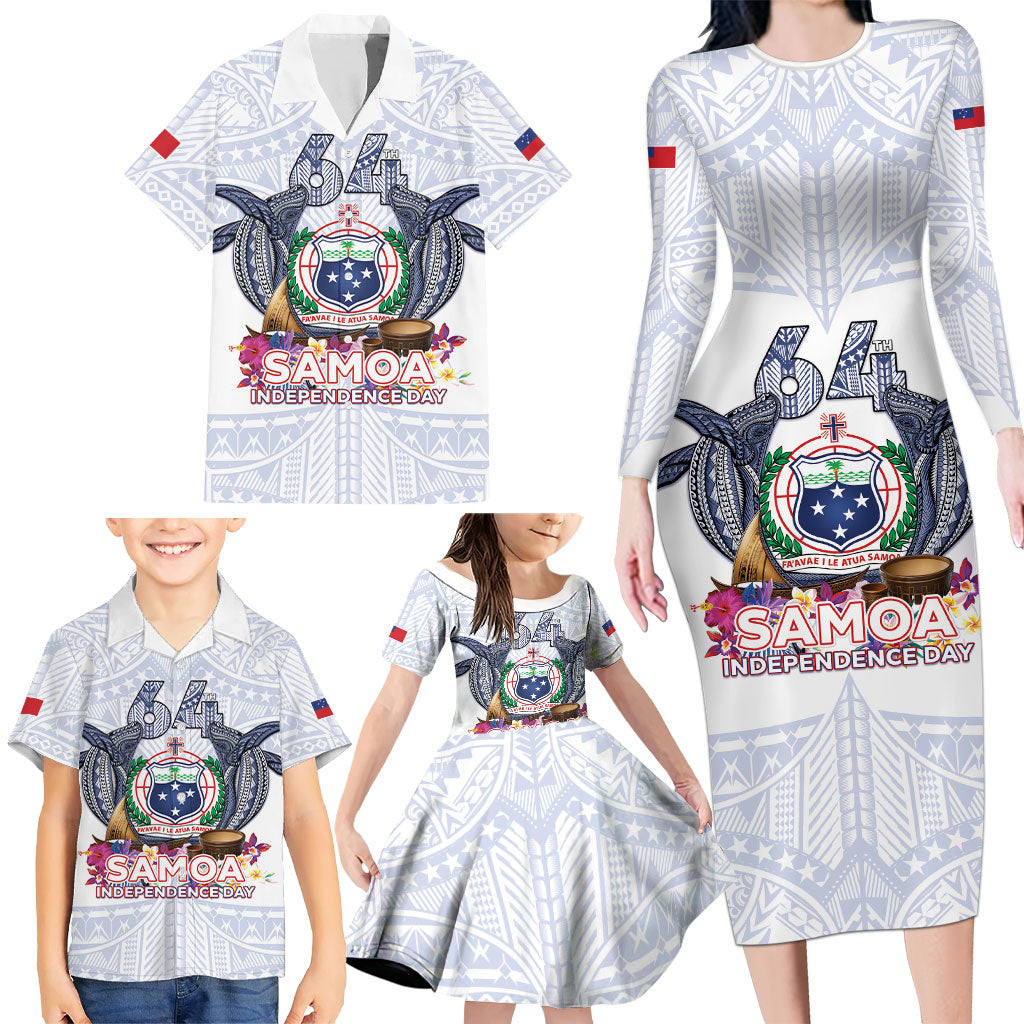 Samoa Independence Day Family Matching Long Sleeve Bodycon Dress and Hawaiian Shirt Samoa United For A New Beginning LT05 - Polynesian Pride