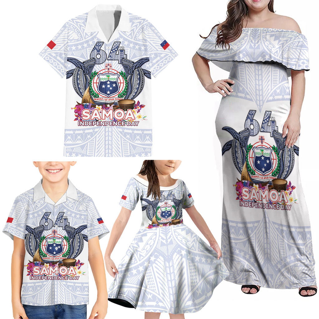 Samoa Independence Day Family Matching Off Shoulder Maxi Dress and Hawaiian Shirt Samoa United For A New Beginning LT05 - Polynesian Pride