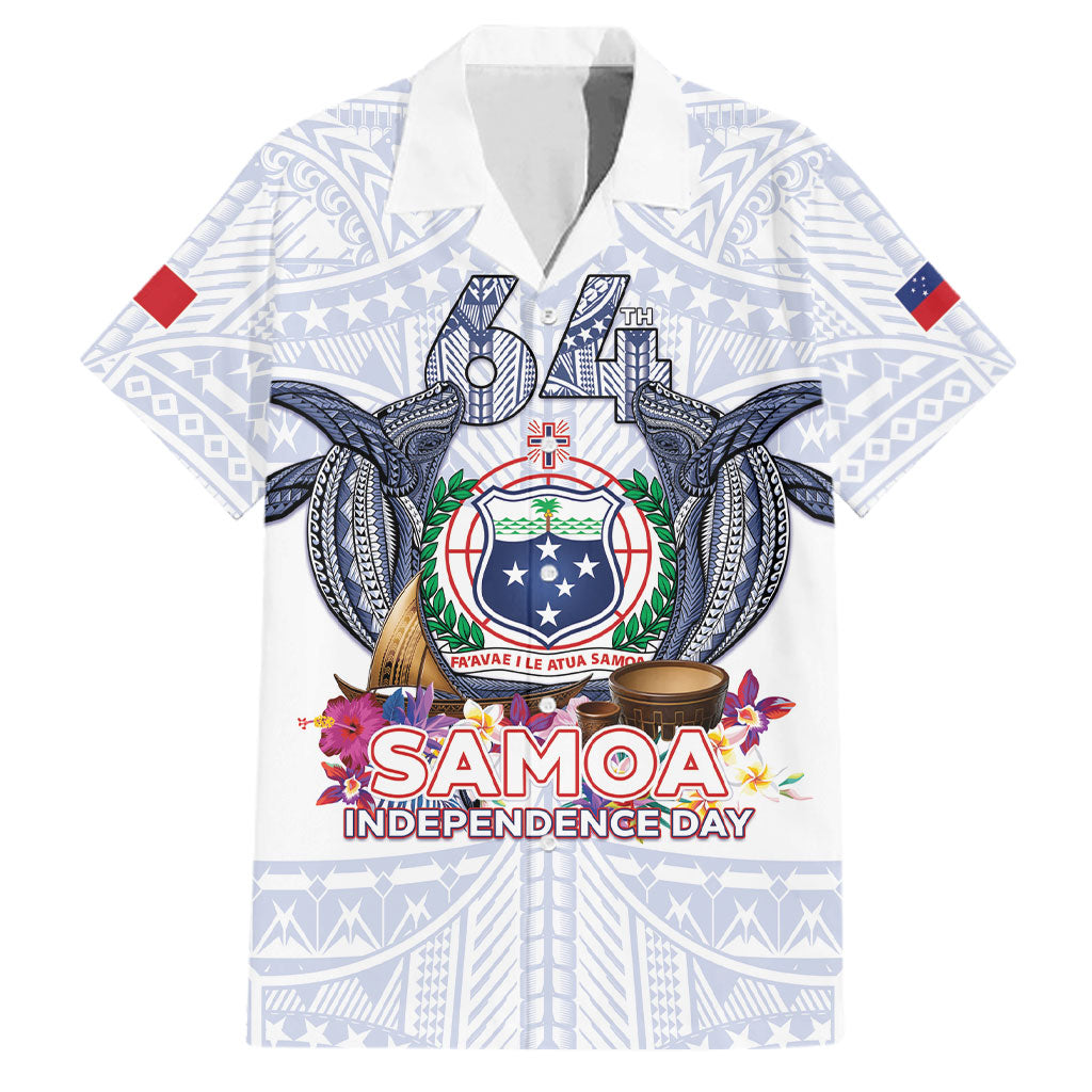 Samoa Independence Day Family Matching Puletasi and Hawaiian Shirt Samoa United For A New Beginning LT05 Dad's Shirt - Short Sleeve White - Polynesian Pride