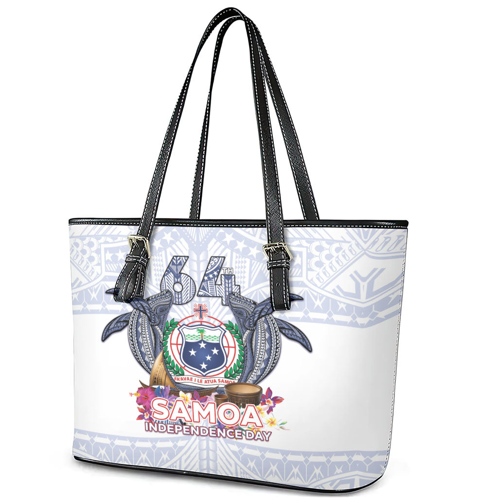 Samoa Independence Day Leather Tote Bag Samoa United For A New Beginning LT05 - Polynesian Pride