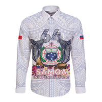 Samoa Independence Day Long Sleeve Button Shirt Samoa United For A New Beginning LT05 Unisex White - Polynesian Pride
