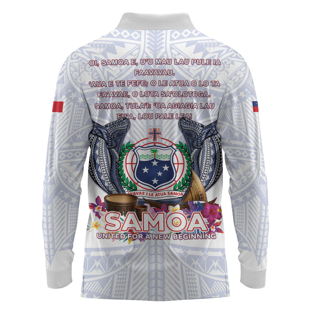 Samoa Independence Day Long Sleeve Polo Shirt Samoa United For A New Beginning LT05 - Polynesian Pride