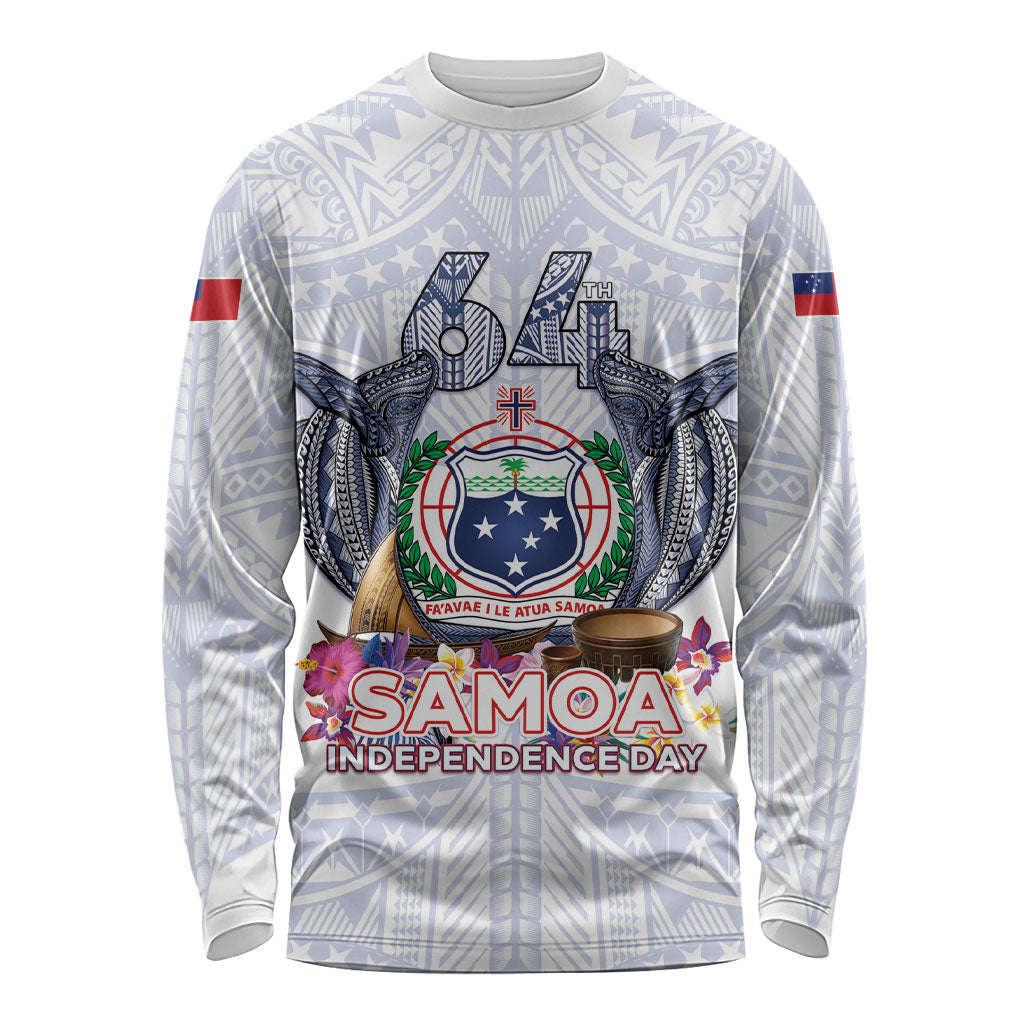 Samoa Independence Day Long Sleeve Shirt Samoa United For A New Beginning LT05 Unisex White - Polynesian Pride