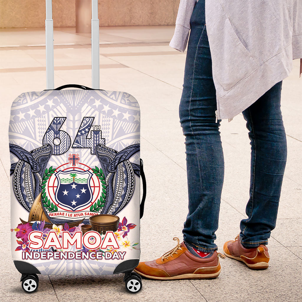 Samoa Independence Day Luggage Cover Samoa United For A New Beginning LT05 White - Polynesian Pride