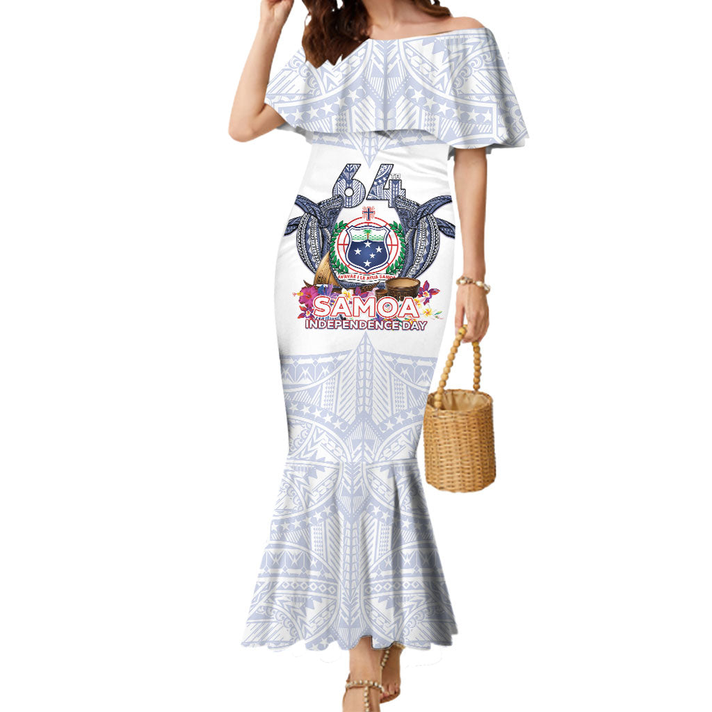 Samoa Independence Day Mermaid Dress Samoa United For A New Beginning LT05 Women White - Polynesian Pride