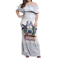 Samoa Independence Day Off Shoulder Maxi Dress Samoa United For A New Beginning LT05 Women White - Polynesian Pride