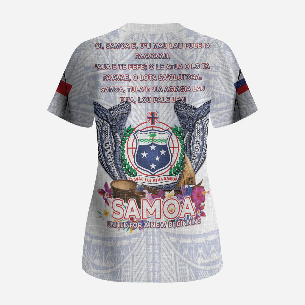 Samoa Independence Day Scrub Top Samoa United For A New Beginning LT05 - Polynesian Pride