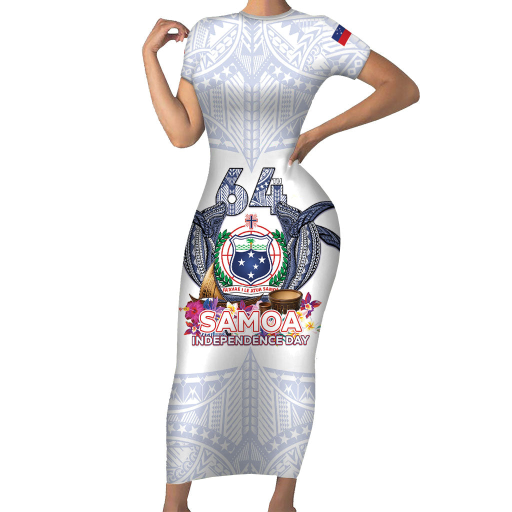 Samoa Independence Day Short Sleeve Bodycon Dress Samoa United For A New Beginning