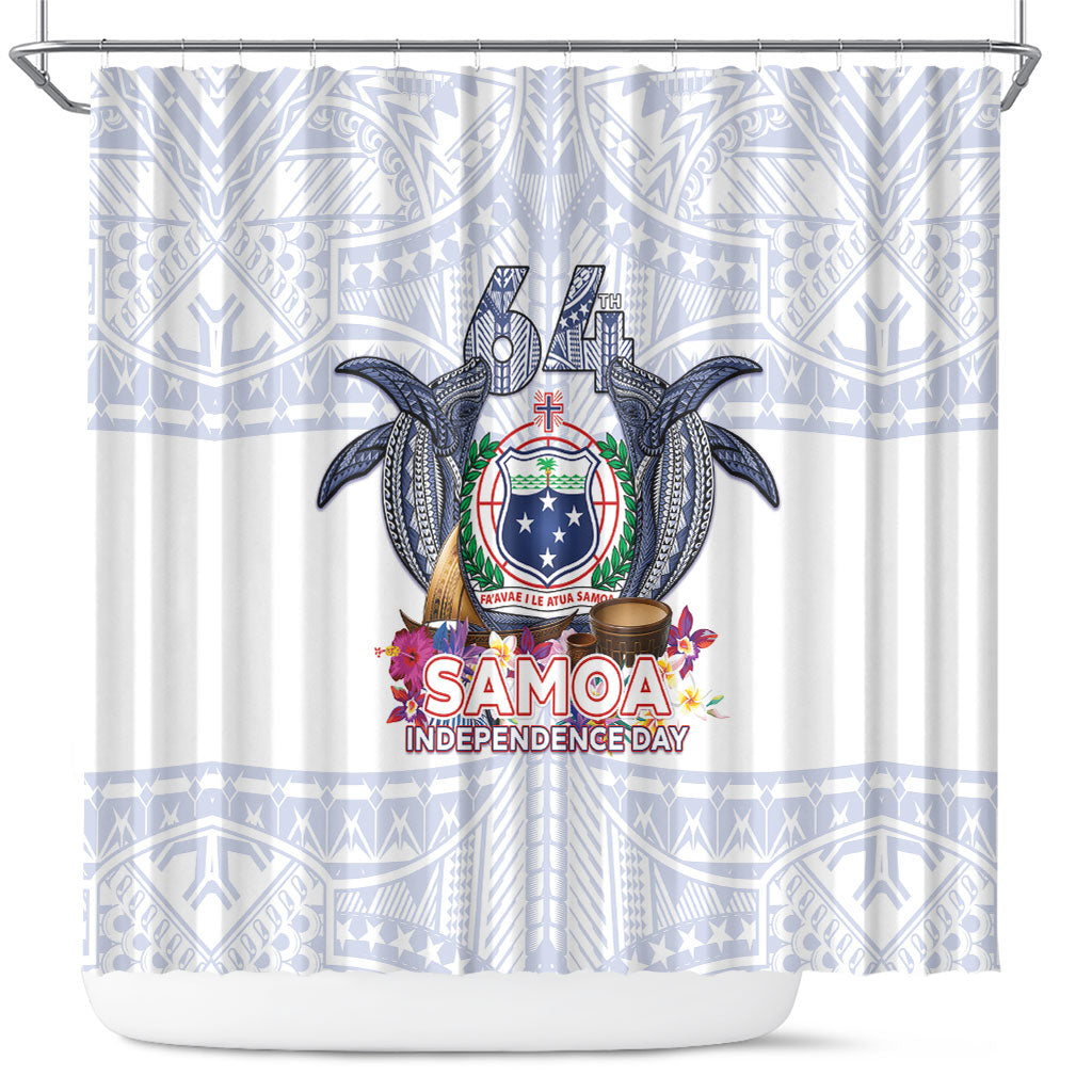Samoa Independence Day Shower Curtain Samoa United For A New Beginning LT05 White - Polynesian Pride