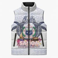 Samoa Independence Day Sleeveless Puffer Jacket Samoa United For A New Beginning LT05 Unisex White - Polynesian Pride