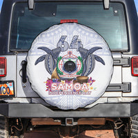Samoa Independence Day Spare Tire Cover Samoa United For A New Beginning LT05 White - Polynesian Pride
