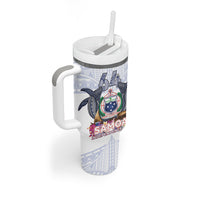 Samoa Independence Day Tumbler With Handle Samoa United For A New Beginning LT05 - Polynesian Pride