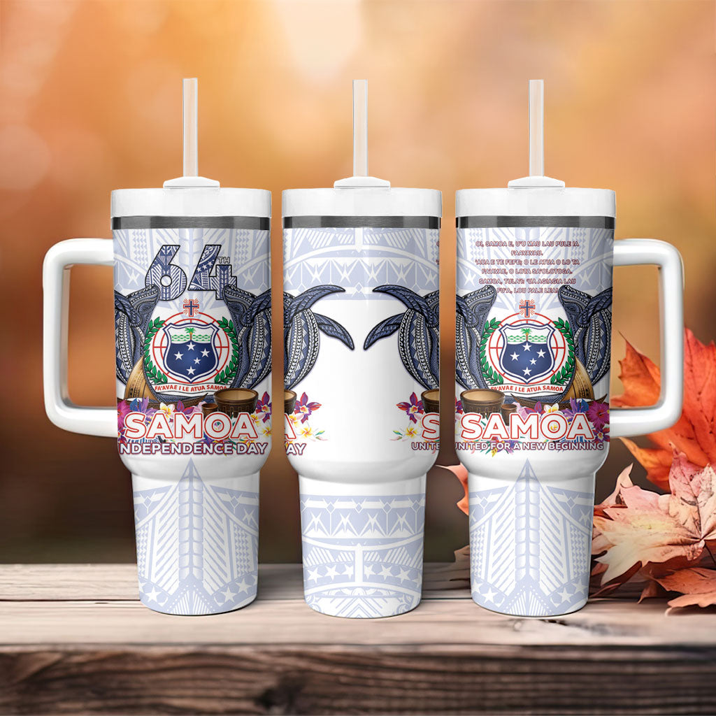 Samoa Independence Day Tumbler With Handle Samoa United For A New Beginning LT05 - Polynesian Pride