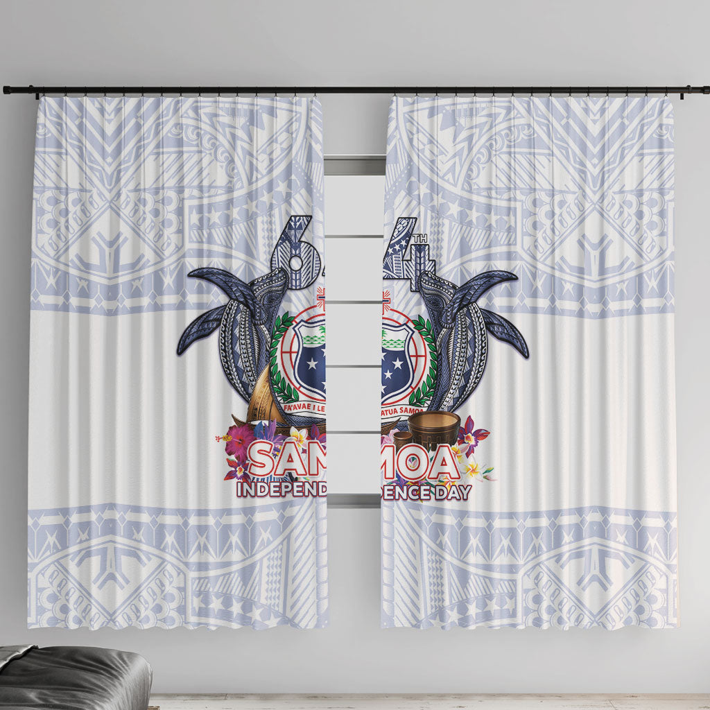 Samoa Independence Day Window Curtain Samoa United For A New Beginning LT05 With Hooks White - Polynesian Pride