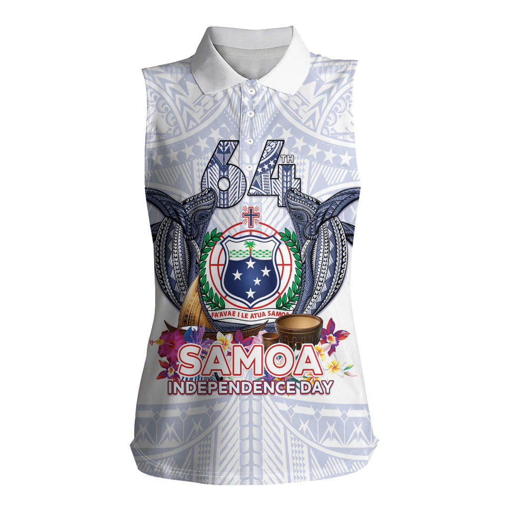 Samoa Independence Day Women Sleeveless Polo Shirt Samoa United For A New Beginning LT05 Female White - Polynesian Pride