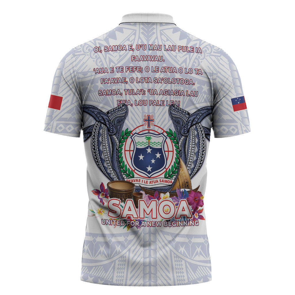 Samoa Independence Day Zipper Polo Shirt Samoa United For A New Beginning LT05 - Polynesian Pride