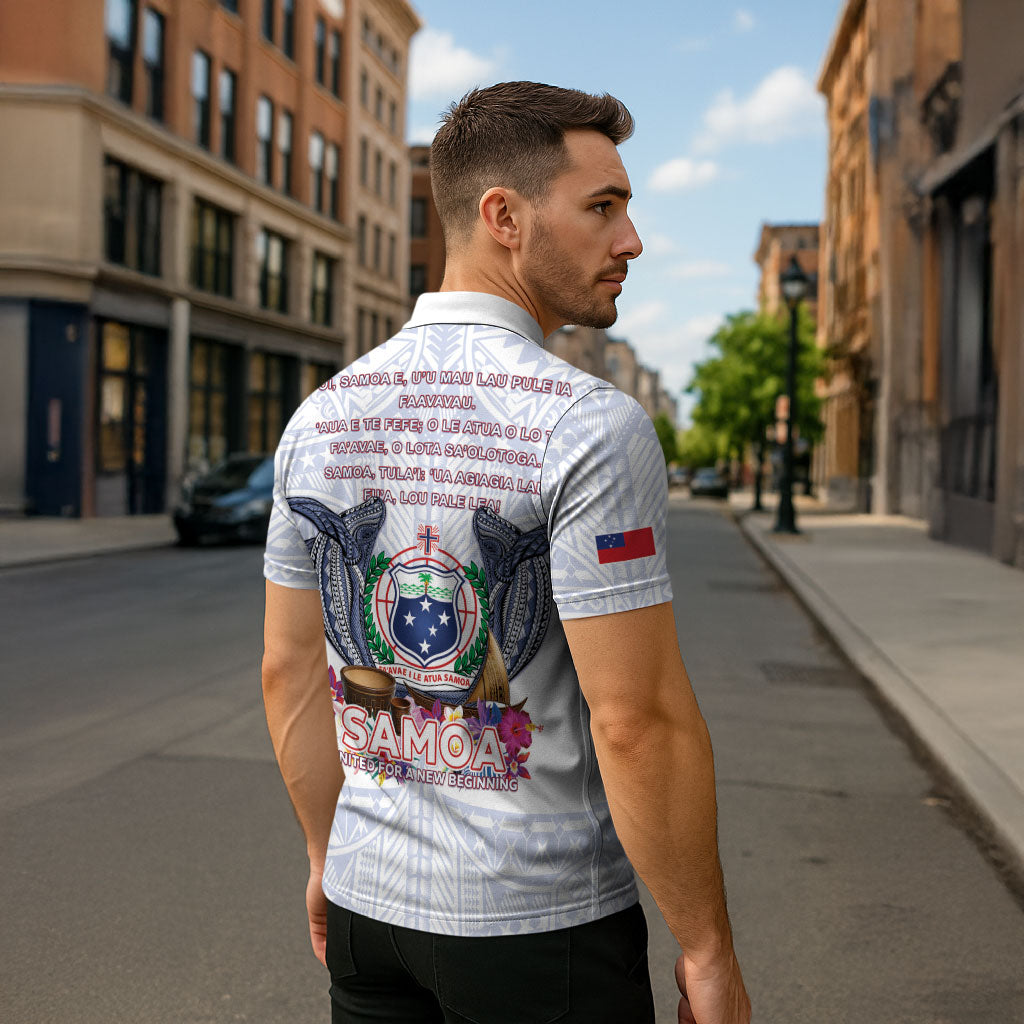 Samoa Independence Day Zipper Polo Shirt Samoa United For A New Beginning LT05 - Polynesian Pride