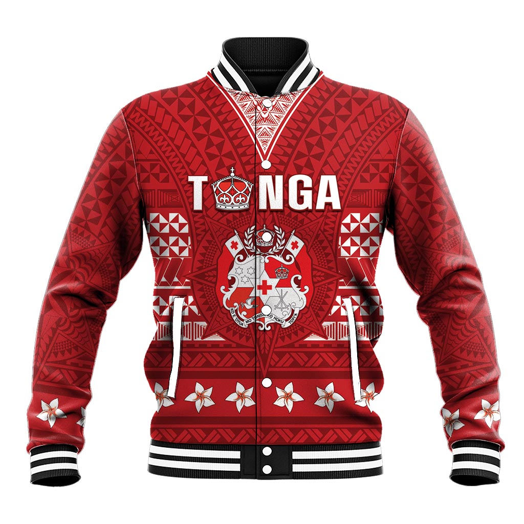 Tonga King Tupou VI Day Baseball Jacket Traditional Tongan Kupesi Pattern