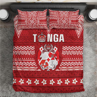 Tonga King Tupou VI Day Bedding Set Traditional Tongan Kupesi Pattern LT05 Red - Polynesian Pride