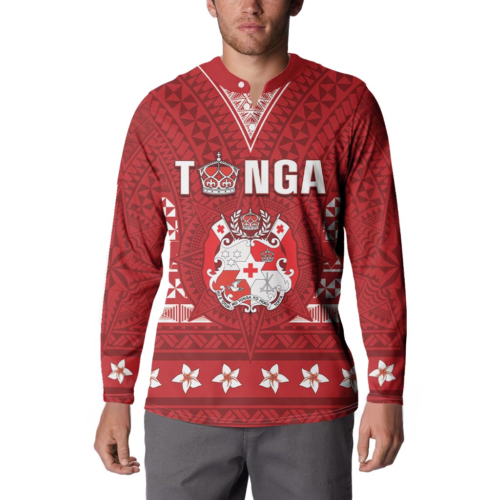 Tonga King Tupou VI Day Button Sweatshirt Traditional Tongan Kupesi Pattern LT05 - Polynesian Pride