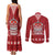 Tonga King Tupou VI Day Couples Matching Tank Maxi Dress and Long Sleeve Button Shirt Traditional Tongan Kupesi Pattern