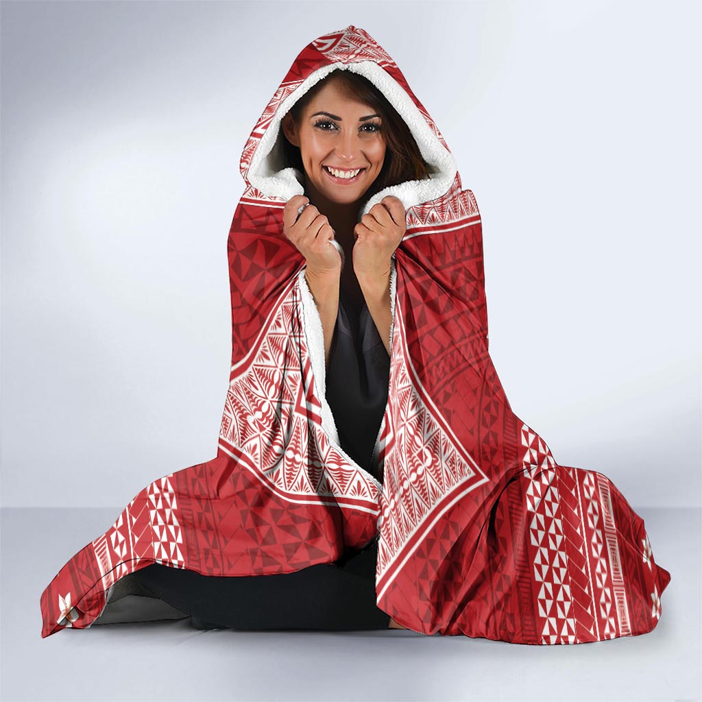 Tonga King Tupou VI Day Hooded Blanket Traditional Tongan Kupesi Pattern LT05 - Polynesian Pride