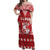 Tonga King Tupou VI Day Off Shoulder Maxi Dress Traditional Tongan Kupesi Pattern
