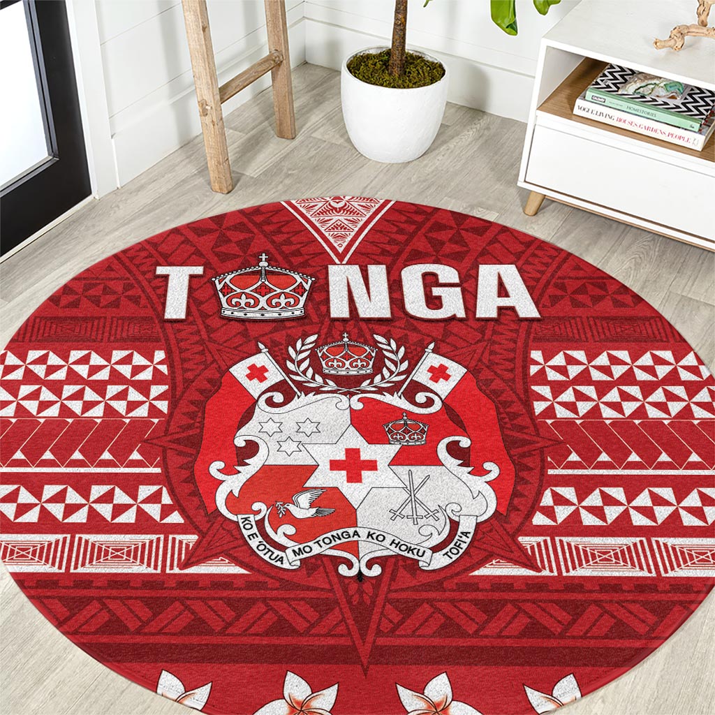 Tonga King Tupou VI Day Round Carpet Traditional Tongan Kupesi Pattern