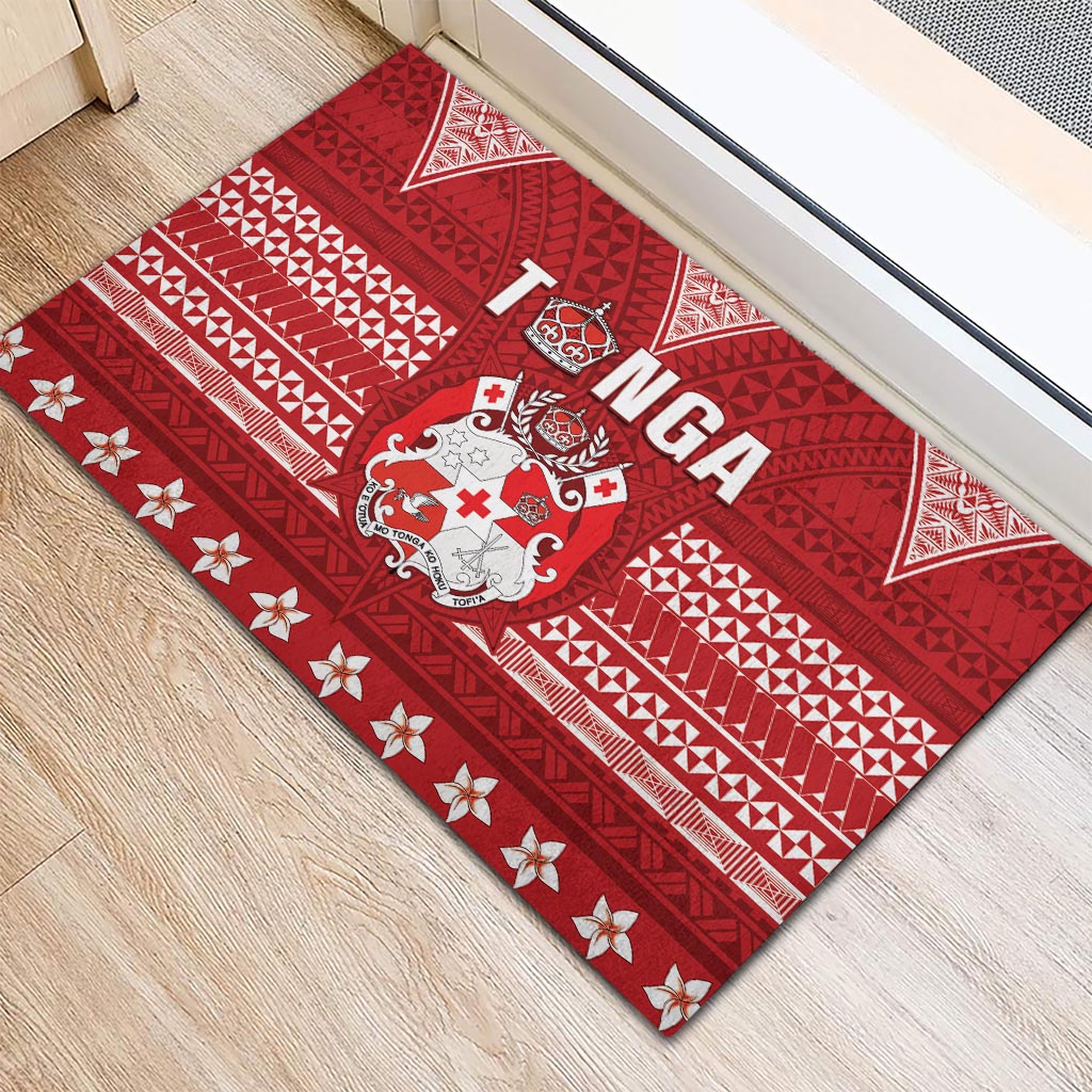 Tonga King Tupou VI Day Rubber Doormat Traditional Tongan Kupesi Pattern LT05 - Polynesian Pride