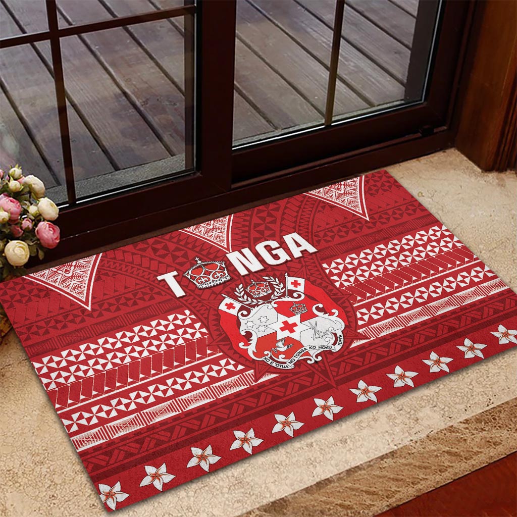 Tonga King Tupou VI Day Rubber Doormat Traditional Tongan Kupesi Pattern LT05 - Polynesian Pride