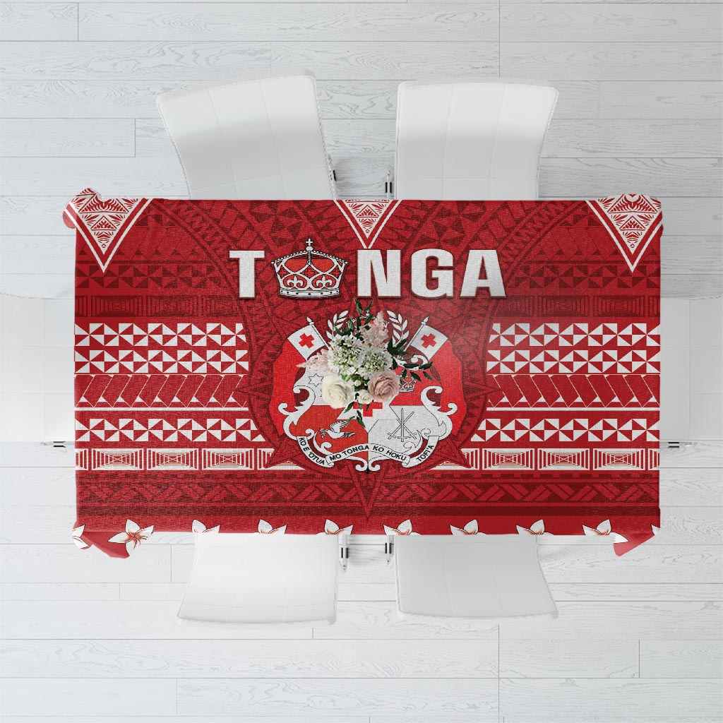 Tonga King Tupou VI Day Tablecloth Traditional Tongan Kupesi Pattern LT05 Red - Polynesian Pride