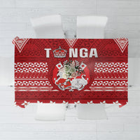 Tonga King Tupou VI Day Tablecloth Traditional Tongan Kupesi Pattern LT05 Red - Polynesian Pride